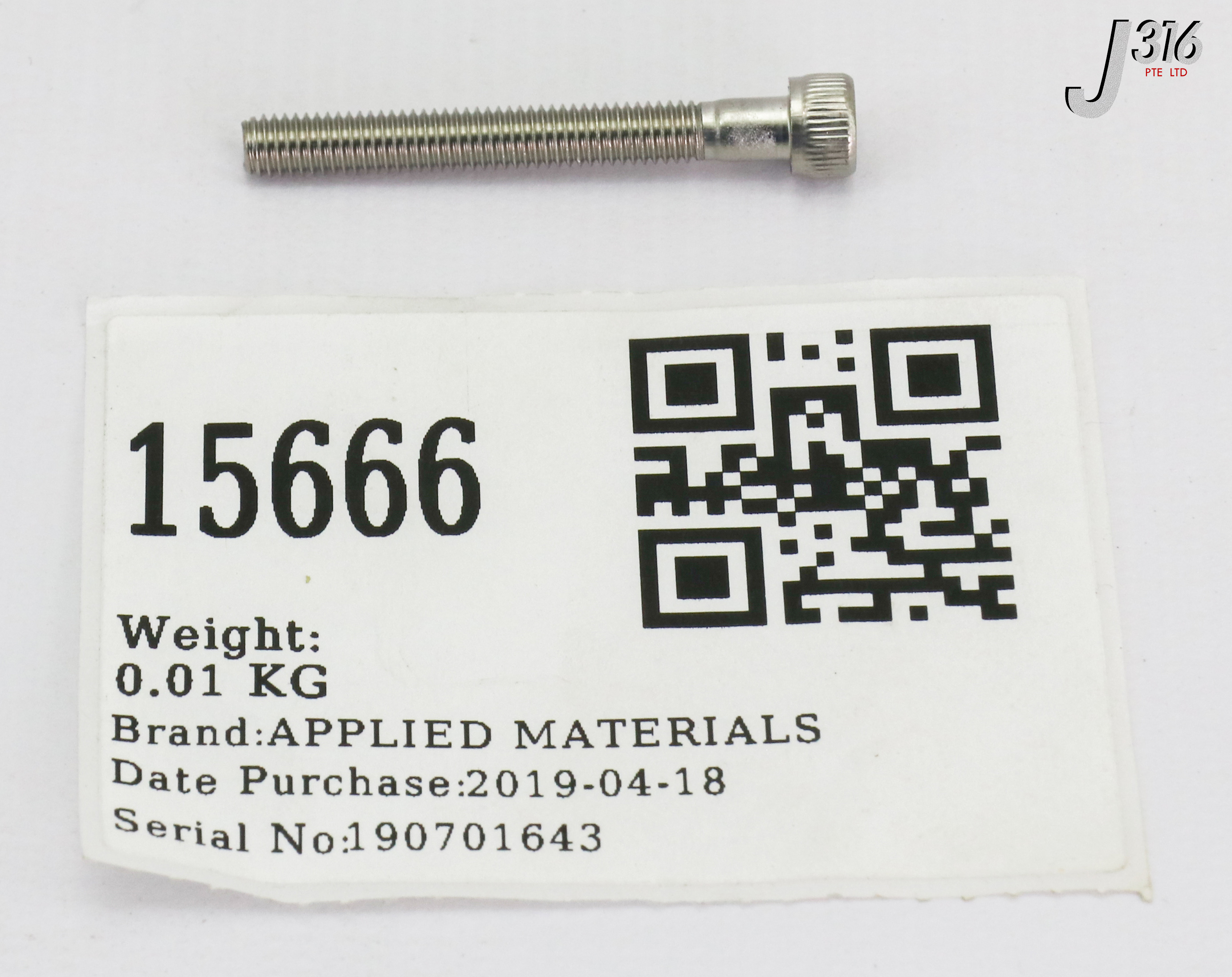 古いカード 15666 APPLIED MATERIALS SCR CAP SKT HD 10-32 X 1-5/8L HEX SKT (NEW